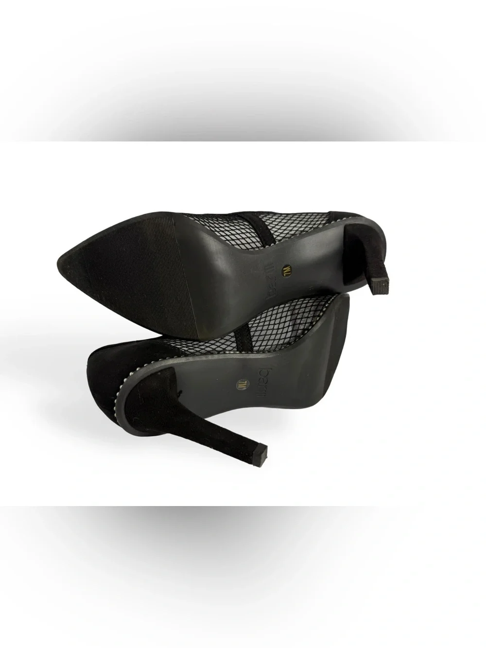 Bar III Black Mesh Pointed Flats with Studded Trim